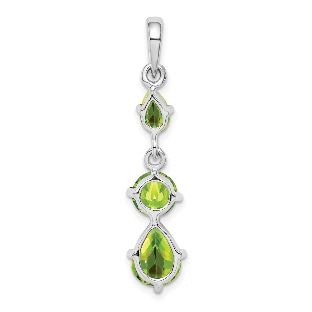 Sterling Silver Rhodium-plated Peridot Pendant (QP4542PE)