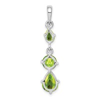 Sterling Silver Rhodium-plated Peridot Pendant view 4