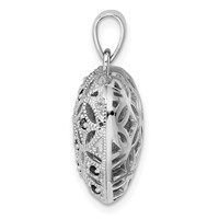 Sterling Silver Rhodium-plated W Garnet Heart Pendant view 2