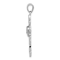 Sterling Silver Rhodium-plated Amethyst Cross Pendant view 2