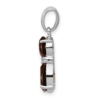 Sterling Silver Rhodium-plated Smoky Quartz and Diamond Pendant view 2