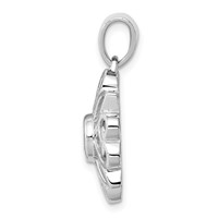 Sterling Silver Rhodium-plated Pendant with Blue Topaz view 2