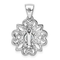 Sterling Silver Rhodium-plated Pendant with Blue Topaz view 3