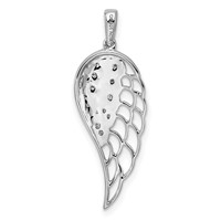 Sterling Silver Rhodium Diam. Open-work Wing Pendant view 4