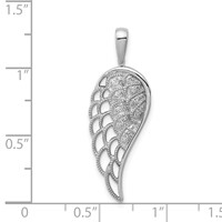 Sterling Silver Rhodium Diam. Open-work Wing Pendant view 3