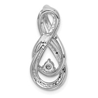 Sterling Silver Rhodium Diam. Infinity Symbol Slide Pendant view 4