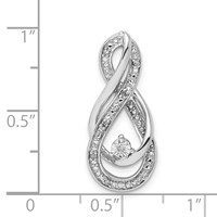 Sterling Silver Rhodium Diam. Infinity Symbol Slide Pendant view 3