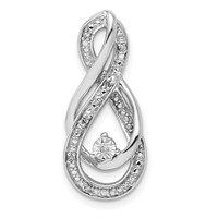 Sterling Silver Rhodium Diam. Infinity Symbol Slide Pendant view 1
