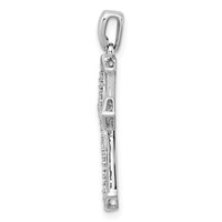 Sterling Silver Rhodium-plated Diamond Cross Pendant view 2