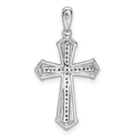 Sterling Silver Rhodium-plated Diamond Cross Pendant view 4