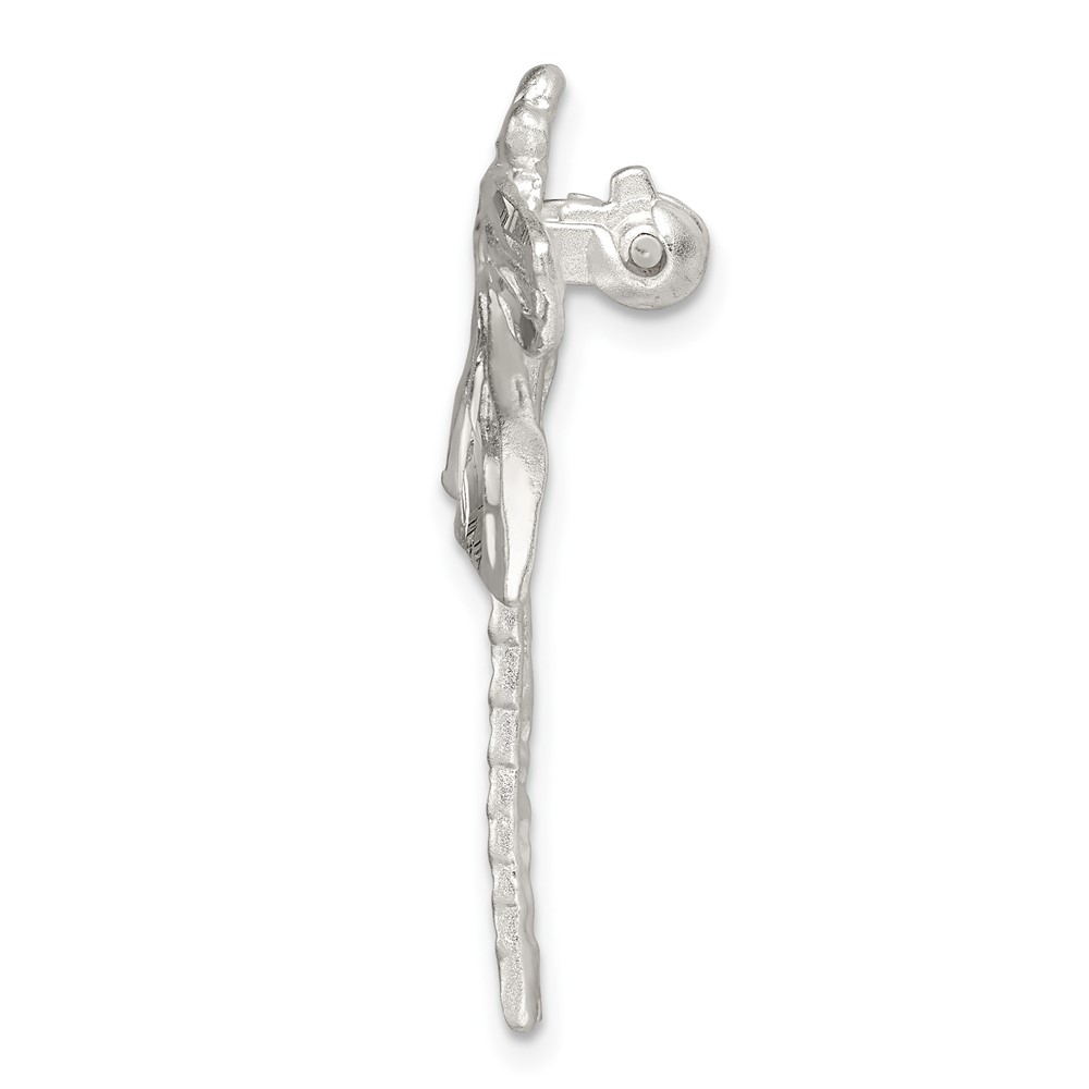 Sterling Silver Satin Finish Diamond Cut Dragon Fly Pin (QP461)