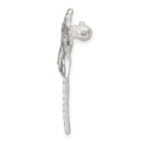 Sterling Silver Satin Finish Diamond-cut Dragonfly Brooch Pin view 2
