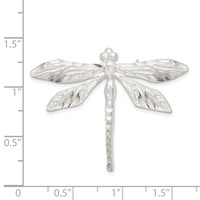 Sterling Silver Satin Finish Diamond-cut Dragonfly Brooch Pin view 3