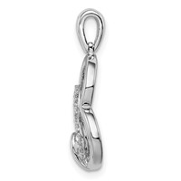 Sterling Silver Rhodium Diam. Hearts Pendant view 2