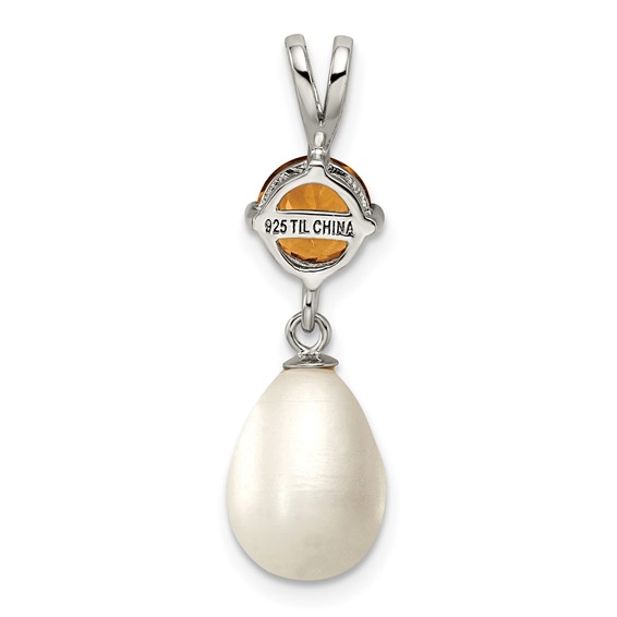 Gemstone & 8-9mm FWC Teardrop Pearl Pendants
