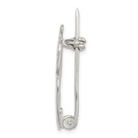 Sterling Silver Polished Angel Kneeling in Prayer Brooch Pin view 2