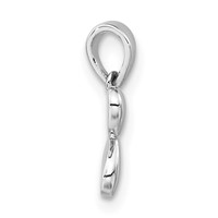 Sterling Silver Polished & Satin CZ Butterfly Pendant view 2