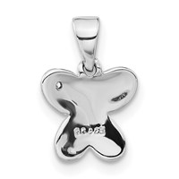 Sterling Silver Polished & Satin CZ Butterfly Pendant view 4