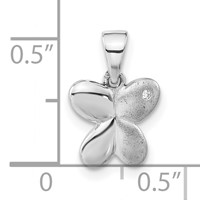 Sterling Silver Polished & Satin CZ Butterfly Pendant view 3