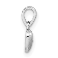 Sterling Silver Polished & Satin CZ Heart Pendant view 2