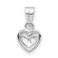 Sterling Silver Polished & Satin CZ Heart Pendant view 4