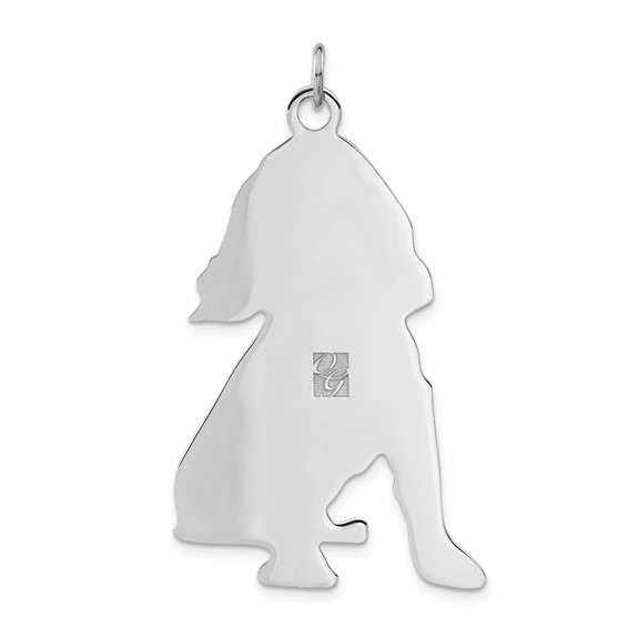 Sterling Silver Polished Engraveable Medium Cocker Spaniel Disc Charm