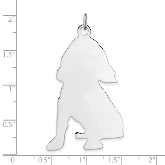 Sterling Silver Polished Engraveable Medium Cocker Spaniel Disc Charm