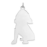 Sterling Silver Polished Engraveable Medium Cocker Spaniel Disc Charm view 1