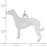 Sterling Silver Polished Engraveable Small Grey Hound Disc Charm view 4