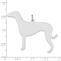 Sterling Silver Polished Engraveable Medium Grey Hound Disc Charm view 4