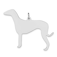 Sterling Silver Polished Engraveable Medium Grey Hound Disc Charm view 1