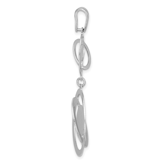 Sterling Silver Rhodium-plated Polished Twisted Circles Pendant