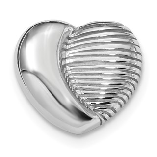 Sterling Silver Rhodium-plated Heart Chain Slide