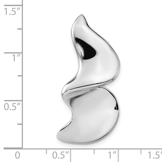 Sterling Silver Rhodium-plated Polished Ribbon Slide