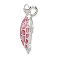 Sterling Silver Pink Mother of Pearl Turtle Slide view 2
