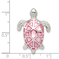 Sterling Silver Pink Mother of Pearl Turtle Slide view 3