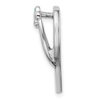 Sterling Silver Rhodium-plated Blue Lab Created Opal Flowers 3-D Flip-Flop Chain Slide view 2