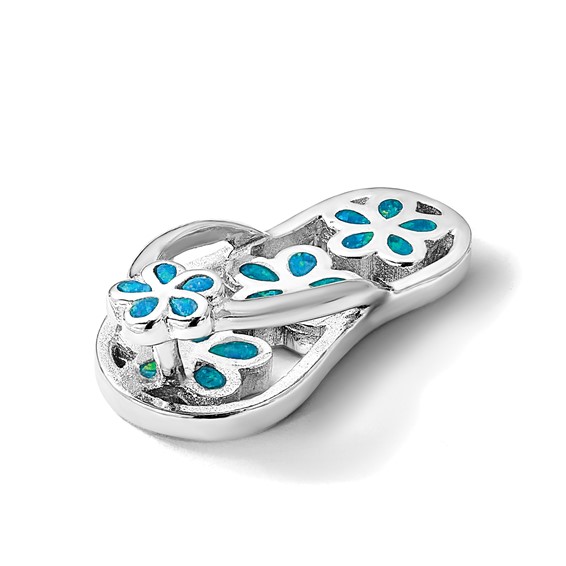 Sterling Silver Rhodium-plated Polished CZ Compass Pendant