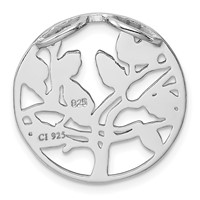Sterling Silver Rhodium-plated Blue Created Opal Tree Pendant view 3