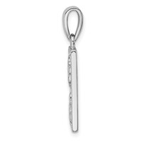 Sterling Silver Rhodium-plated Polished Blue Created Opal Starfish and Turtle Rectangle Pendant view 2