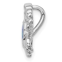 Sterling Silver Rhodium-plated Blue Inlay Created Opal Crab Slide view 2