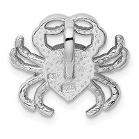 Sterling Silver Rhodium-plated Blue Inlay Created Opal Crab Slide view 3