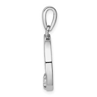 Sterling Silver Rhodium-plated Created Opal Starfish Ocean Pendant view 2