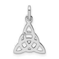 Sterling Silver Rhodium-plated Polished Trinity Knot Pendant view 3