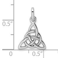 Sterling Silver Rhodium-plated Polished Trinity Knot Pendant view 4