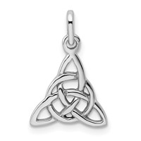 Sterling Silver Rhodium-plated Polished Trinity Knot Pendant view 1