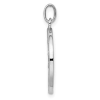 Sterling Silver Rhodium-plated Polished Bird and Flowers Pendant view 2