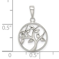Sterling Silver Polished Tree Pendant view 4