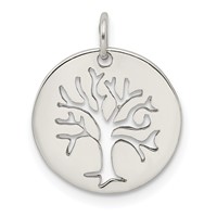 Sterling Silver Polished Tree Cut-out Charm view 3