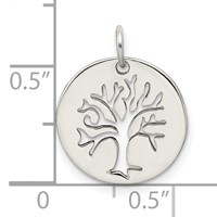 Sterling Silver Polished Tree Cut-out Charm view 4